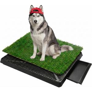 Dog Grass Pad with Tray,30 x 20 Inch Grass Pee Pads for Dogs,Reusable Artificial Turf Puppy Potty Pad with Pull-Out Drawer for Indoor or Outdoor Use, Balcony,Patio,Apartment