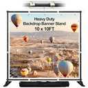 FUDESY 10x10 ft Backdrop Banner Stand, Heavy Duty Adjustable Background Kit With Carrying Bag, Step and Repeat Photography Frame for Trade Show Display Photo Booth Parties