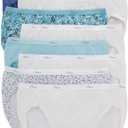 Hanes Women's Hi-Cut Cotton Underwear, Value 10-Pack, Assorted High-Waisted Panties (Colors May Vary) (6, Solid/Print Mix) Small