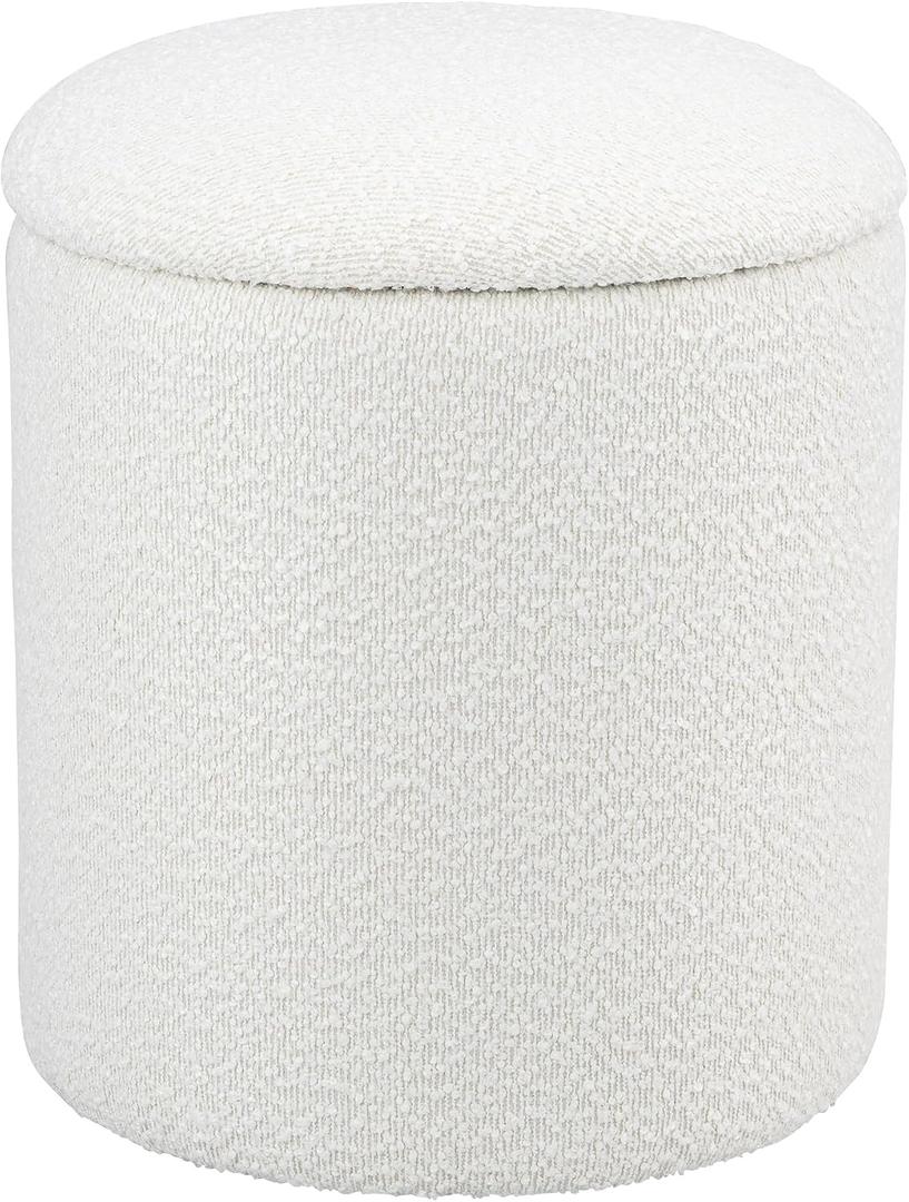 Get Set Style Ottoman with Soft Padded Seat, Storage Vanity stools for Makeup,Modern Upholstered Footrest Stool Ottoman Foot Stool for Living Room, Bedroom, 14.4"D x 14.4"W x 17.3"H