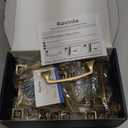 Ravinte 20 Pack Solid 3-3/4" Square Foot Arch Pulls Kitchen Cabinet Handles Champagne Bronze Drawer Pulls Kitchen Cabinet Hardware for Cupboard Handles (3-3/4 inches Hole Center)