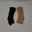 Hillban 2 Pair Plus Size Calf Zipper Compression Socks 15 to 25 Mmhg Open Toe Compression Stockings for Overweight Women Men (4X-Large, Black, Nude)