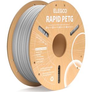 ELEGOO Rapid PETG Filament 1.75mm Gray 1KG, High Speed 30-600mm/s 3D Printer Filament Dimensional Accuracy +/- 0.02 mm, 1kg Cardboard Spool(2.2lbs) Fits for Most FDM 3D Printers