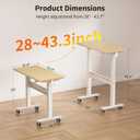WALKINGDESK Mobile Walking Pad Desk with Wheels, Pneumatic Small Rolling Standing Desk Riser Height Adjustable (28-43.7") for Treadmill, Portable Computer Table for Home Office, Oak, 32x16 in