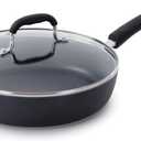 T-Fal Experience Non Stick Fry Pan w/Lid 10 Inch, Induction, Oven Broiler Safe 400F, Compatible with All Cooktops, Cookware, Deep Frying Pan, Cooking Skillet, Pots and Pans, Dishwasher Safe, Black
