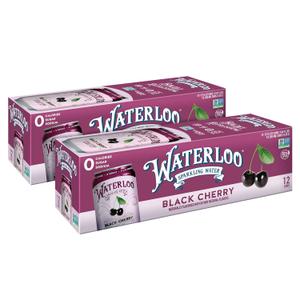 Waterloo Sparkling Water, Black Cherry Naturally Flavored, Pack of 24, 12 Fl Oz Cans | Zero Calories | Zero Sugar or Artificial Sweeteners | Zero Sodium BB:08/03/2025