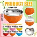 Reallnaive 6 Pack Stainless Steel Bowl Insulated Double Wall Ice Cream Bowls Reusable Cereal Soup Cups Dessert Salad Rice Fruit Candy Container for Festive Birthday Party Favor Gift(10 oz)