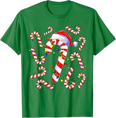 Christmas Candy Cane Santa Xmas Kids Toddler Youth Women Men T-Shirt.XS