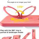 TORRAS 360 Spin Magnetic Stand for iPhone 16 Pro Max Case, Fit for MagSafe, Military Grade Protective Case for iPhone 16 Pro Max Phone Case Ostand with Kickstand Rotatable, Coral Pink Red, 6.9 inch