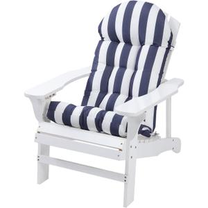 Enipate Weather Resistant Adirondack Chair Cushions High Back Indoor Outdoor Patio Tufted Lounge Cushion Seat Pads (Blue White Stripe)