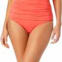 Anne Cole Women's Solid Twist Front Shirred Bandeau Tankini Swim Top, Size -20W, Juicy