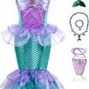 Little Girls Mermaid Princess Costume for Girls with Accessories for Halloween Birthday Christmas 150