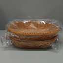 Hushee 2 Set Imitation Rattan Bread Basket with Lid Wicker Bread Baskets for Serving Woven Fruit Basket with Cover Oval Food Baskets for Food Vegetables Display(15.75 x 11.81 Inch)