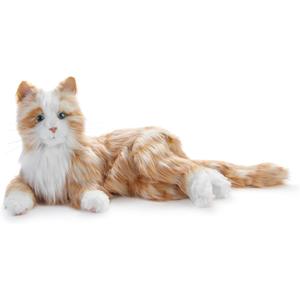 JOY FOR ALL Companion Pet for Seniors - Lifelike Animatronic Cat - Realistic Soft-Touch Fur & Purring - Therapy Stuffed Animal - Toy for Alzheimer's & Dementia - Orange Tabby (Orange Tabby Cat)