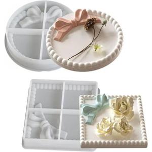 2PCS Bubble Coaster Epoxy Resin Molds, Butterfly Silicone Plate Tray Molds,Round and Square Shape Resin Epoxy Molds for DIY Crafts, Jewelry Tray, Home Decor