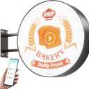 P5 Outdoor Round LED Store Sign Programmable, Wall Mount Single-Sided Full Color Custom Digital Display, Image, Video Signage Electronic Message Board for Business Salon Advertising 20" (Black)