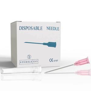 100 Pcs 18Ga 1 Inch/25mm Lab Dispensing Needle Luer Lock, Individually Sealed Wrapped