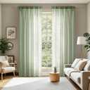 MIULEE 2 Panels Sage Green Sheer Curtains 96 inches Long Window Curtains Rod Pocket Elegant Window Voile Panels/Drapes/Treatment for Bedroom Living Room (54X96 Inches)