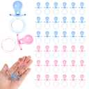36 Pieces Acrylic Pacifiers for Baby Shower Games Boy Girl, 2.5'' Baby Shower Pacifiers, Bulk Pacifier for Hunt Games, Gender Reveal Table Scatter, Party Favors Decoration(Blue&Pink)