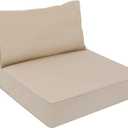 AAAAAcessories Outdoor Deep Seat Cushions for Patio Furniture, Waterproof Replacement Patio Chair Cushions, 24 x 24 x 5 + 24 x 13.5 Inch, Beige