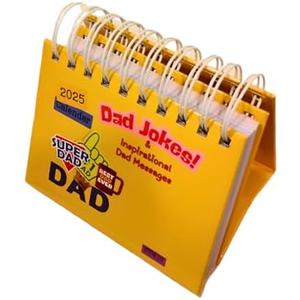 Dad Jokes Calendar 2025 with Inspiratinal Heartfelt Messages for Dad, 365 Days Desk Calendar Great Gift Father, Husband, Funny Emotional Gift, Pack of 2