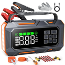 14-in-1 Car Jump Starter, 7000A Jump Starter Jump Box (All Gas 12L Diesel), Jumper Cables Jumper Starter Portable with Air Compressor 160PSI, Car Roadside Emergency Kit, Tow Rope, Gloves, Lights