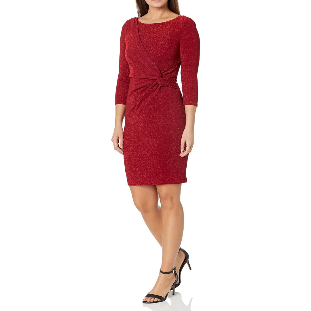 Jessica Howard Womens Mini Knit Lined Casual Long Sleeve Daytime Dress 20 W