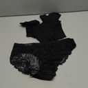 Sexy Cheeky Womens Underwear Comfortable Seamless Panties Luxurious Lace Bikini Briefs (Large, Black)