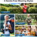 3 x Portable Clip On Fan for Under Shirt, Waist Fan Clip On Belt, 4-in-1 Rechargeable Body Fans with LED Light, Phone Stand, Fast Charging 4-Speed Hip Personal Fans for Baby, Mowing, Work, Kitchen, Truck