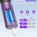 Cordless Curling Iron Brush,4 In1,8000mAh,4 Temp Setting,1/1.5 inch Portable Mini Travel Hot Comb,Rechargeable Hair Curler Cordless with 200 Million Negative Ions,Dual Voltage (Purple)