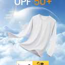 MAGCOMSEN Men's Long Sleeve Shirts UPF 50+ UV Sun Protection Athletic Shirts for Hiking Running Workout Rash Guard (White, M)