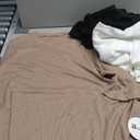 3 Pack Women's 3/4 Sleeve Waffle Knit Tops Oversized Crewneck T-Shirts Loose Casual Blouses Side Split Tees (Large, Black, White, Khaki)