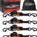 4 Pack Retractable Ratchet Straps (1" x 6'), 1500LBS Break Strength Ratchet Tie Down Straps Heavy Duty Auto Retracting Ratchet Straps for Motorcycle, Trailers, Boats, ATVs, UTVs