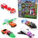 Popular Playthings Magnetic Vehicles for Toddlers 1-3, Mini Mix or Match Car Toys, Set of 9 Gift for Kids - Vehicles