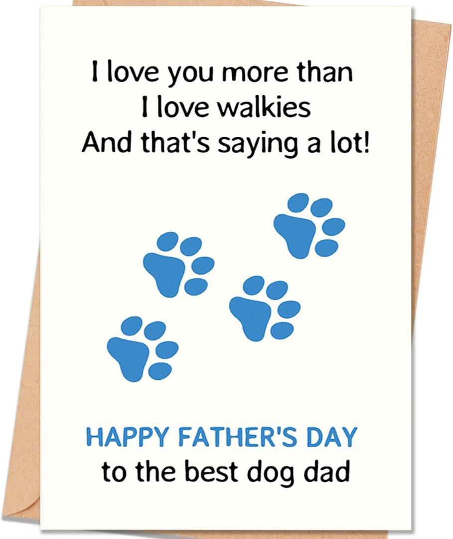Fathers Day Card for Dog Dad, Father's Day Card Gift from Dog Dad