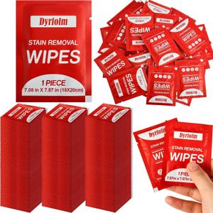 200 Pack Stain Remover Wipes,Individual Wrapped Wipes for Clothes,Mini Travel Stain Removal Wipe,Cleaning Wipesfor Clothes Fabric laundry Stain,Tablecloth,Car Seats Upholstery
