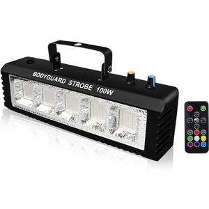Strobe Stage Lights Sound Activated, Led Strobe Light 100W, Halloween Light Effect with Remote Control, Professional DJ Party Lights for Banquet Host