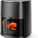 OLIXIS Air Fryer 6 Quart with Window Square Air Fryer 12-in-1 Air Fry, Roast, Reheat, Dehydrate, Bake, Steam, Fries, Custard, Chicken, Wings, Sea Food, Vegetabels,400F, Black