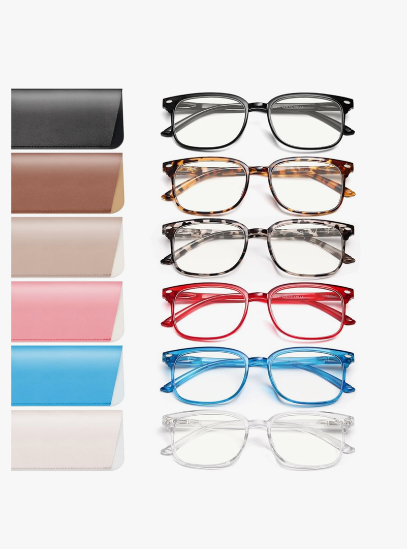 NOVIVON 6 Pack Reading Glasses for Women, Reading glasses men, Blue Light Blocking Readers, Computer eye glasses, Cheaters 1.25