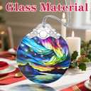 2 x Christmas Ornament, Christmas Decoration, Stained Glass Ornament, Heirloom Keepsakes, Holiday Ornaments, Holiday Presents, Unique Xmas Gifts, Gift Exchange Ornaments, Gift Idea - Aurora Borealis