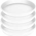 4 Pack of 19 inch Plant Saucer, 2.7" Depth Tray, Large Deep Garden Plastic Flower Planter Plant Trays for Indoors Outdoor Bath Bath (19", Creamy White)