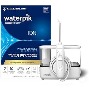 Waterpik ION Professional Water Flosser, Rechargeable and Portable for Teeth, Gums, Braces, 10 Settings, 7 Flossing Tips For Multiple Users And Needs, ADA Accepted, WF-12 White,
