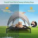 Elevated Outdoor Dog Bed with Canopy, Raised Dog Cot with Shade, Waterproof Dog Tent for Medium Small Dogs Portable Cooling Pet Bed with Breathable Mesh for Camping Beach, Large