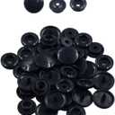 Black Plastic Snap Button Size 20 200Sets Sew On Plastic Snap Fasteners for Clothing Glossy T5 Round -B5