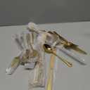 Briout Gold Silverware Set, 20 Piece Golden Cutlery Set Service for 4, Stainless Steel Flatware Set Include Spoons Forks Knives Tableware Utensil Set for Kitchen Home Restaurant, Shiny Gold Polished