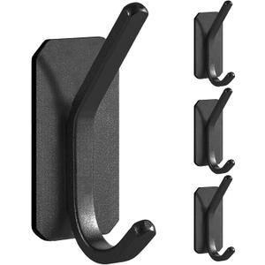 Paoli Heavy Duty Adhesive Hooks,Self-Adhesive Hooks Multiple Colors and Styles 30 lb Maximum Load for Home Schools and Offices (4pc, Black)
