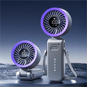 3-IN-1 Portable Handheld Fan: Mini Personal Fan 3600mAh Rechargeable Foldable Turbo USB - Cooling Travel Summer Beach For Women Kids