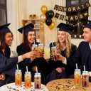 48 Pcs Graduation Plastic Cups with Lid and Straws Bulk 13.5 oz Class of 2026 Plastic Mason Jars Reusable Tumblers Graduation Gifts for Class of 2026 Congrats Grad Party Favors (Gold)