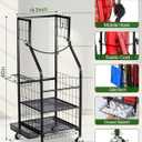FHXZH Golf Bags Storage Garage Organizer - Golf Bag Stand Fit Single Golf Bags, Golf Clubs, and Golf Equipment Accessories, Golf Bag Storage Rack with Wheels for Garage, Club, Shed, Basement