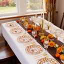 Supernal 60pcs Thanksgiving Plastic Plates Heavy Duty,Fancy Scalloped Plates with Fall Pumpkin and Autumn Maple Leaves, Include 30 Dessert Plate&Dinner Plastic Plate for Thanksgiving Party